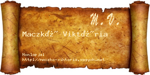 Maczkó Viktória névjegykártya